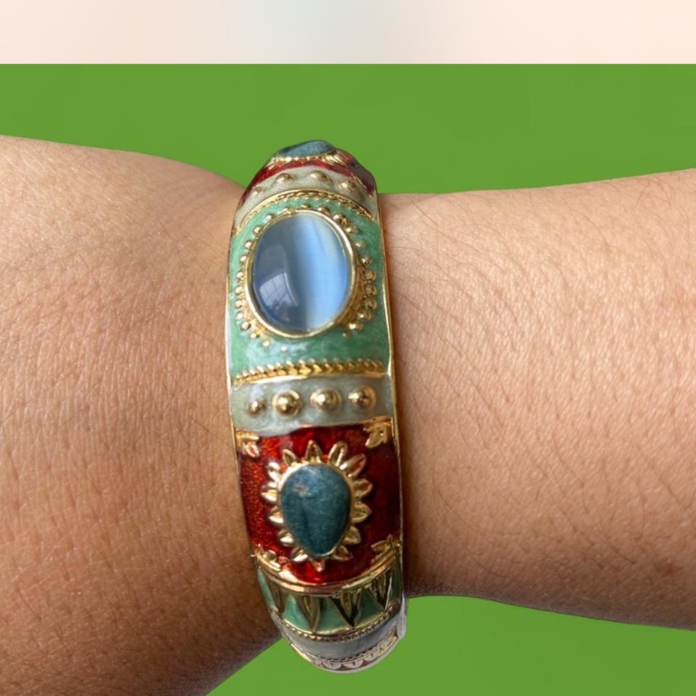 Colorful Stone-Embellished Bangle